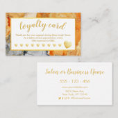 Gold Foil Loyalty Cards Orange Grau Abstrakt Treuekarte (Vorne/Hinten)