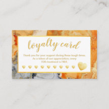 Gold Foil Loyalty Cards Orange Grau Abstrakt