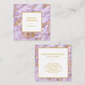 *~* Gold Foil Luxe Lavendel Marble Modern Girl Quadratische Visitenkarte (Vorne/Hinten)