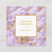 *~* Gold Foil Luxe Lavendel Marble Modern Girl Quadratische Visitenkarte (Vorderseite)