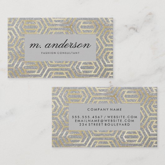 Gold Foil Luxury Pattern Visitenkarte (Vorne/Hinten)