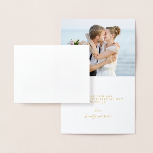 Gold Foil Mahalo Script Wedding Vielen Dank Foto Folienkarte (Anzeige)