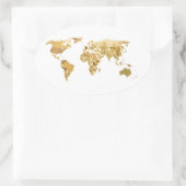 Gold Foil Map Ovaler Aufkleber (Tasche)