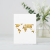 Gold Foil Map Postkarte (Stehend Vorderseite)