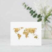 Gold Foil Map Postkarte (Stehend Vorderseite)