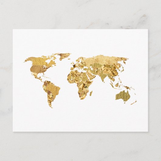 Gold Foil Map Postkarte (Vorderseite)