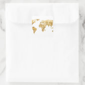 Gold Foil Map Quadratischer Aufkleber (Tasche)