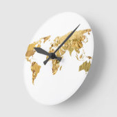 Gold Foil Map Runde Wanduhr (Winkel)