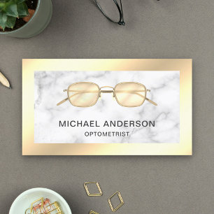 Gold Foil Marble Eyeglasses Augenarzt Optometriker Visitenkarte