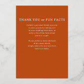 Gold Foil Marigold Blume Wedding Menu Card Folieneinladung (Rückseite)