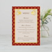 Gold Foil Marigold Blume Wedding Menu Card Folieneinladung (Stehend vorne)