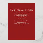 Gold Foil Marigold Blume Wedding Menu Card Folieneinladung (Rückseite)