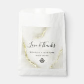 Gold Foil Marmor Texture Liebe & Dank Hochzeit Geschenktütchen (Vorderseite)