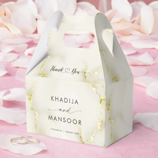Gold Foil Marmor Texture Wedding Vielen Dank Geschenkschachtel (Hochzeit)