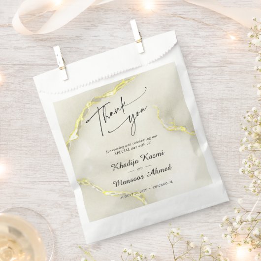 Gold Foil Marmor Texture Wedding Vielen Dank Geschenktütchen (Ausgeschnitten)