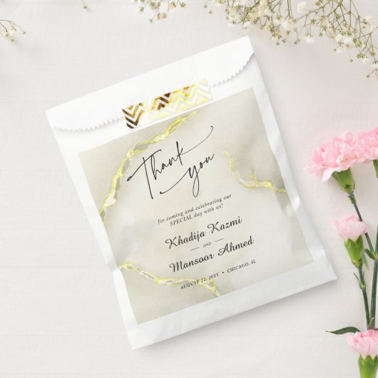 Gold Foil Marmor Texture Wedding Vielen Dank Geschenktütchen (Versiegelt)
