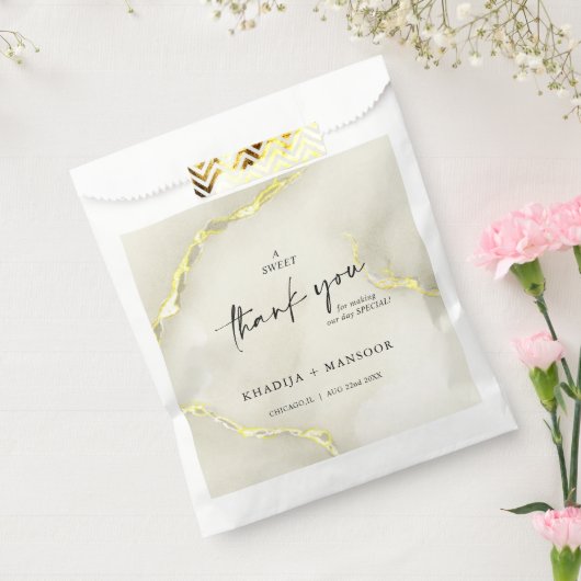 Gold Foil Marmor Texture Wedding Vielen Dank Geschenktütchen (Versiegelt)
