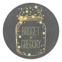 Gold Foil Mason Jar Confetti Fireflies Hochzeit