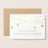 Gold Foil Mason Jar String Lights Foto Weihnachten Folienkarte (Vorderseite mit Umschlag)