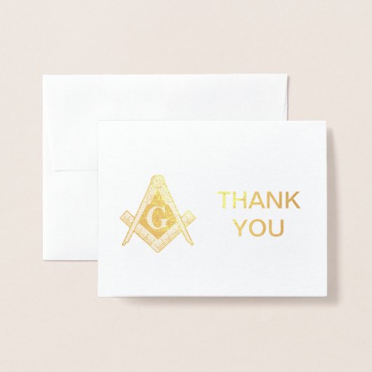 Gold Foil Masonic Freemasonry Vielen Dank Folienkarte (Vorderseite mit Umschlag)