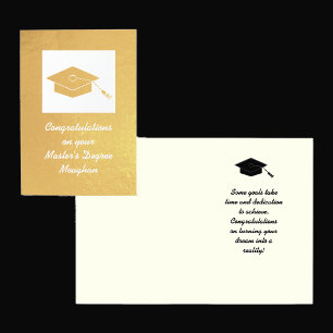 Gold Foil Master's Degree Abschluss Card Folienkarte