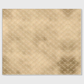 Gold Foil Mermaid Muster Textur Feier Geschenkpapier (Flach)