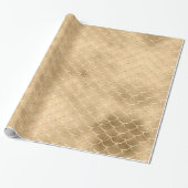 Gold Foil Mermaid Muster Textur Feier Geschenkpapier (Ungerollt)
