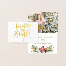 Gold Foil Merry & Bright Holiday Weihnachtsfest Fo Folienkarte