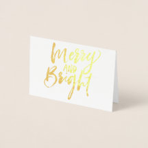 Gold Foil Merry & Bright Holiday Weihnachtsfest Fo