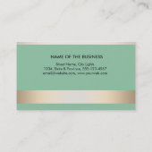 Gold Foil Metal Beruflich Moderne Elegante Visitenkarte (Rückseite)