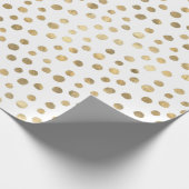 Gold Foil Metallic Moderne Polka Dots Geschenkpapier (Ecke)