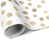 Gold Foil Metallic Moderne Polka Dots Geschenkpapier (Rolleneckpunkt)