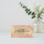 Gold Foil Metallic Scribble | Orange Marble Visitenkarte (Stehend Vorderseite)