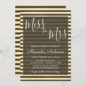 Gold Foil Miss zu Mrs. Brautparty Einladung (Vorne/Hinten)