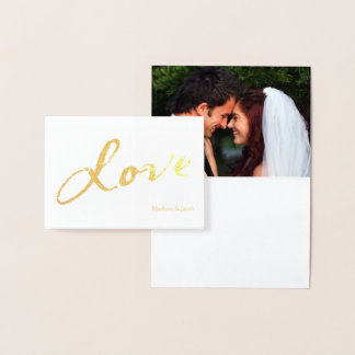 Gold Foil mit Liebe Foto Danke Karte