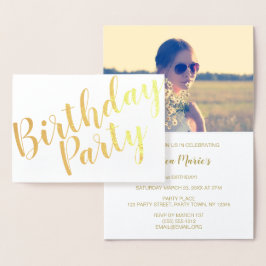 Gold Foil Modern Birthday Party Einladung Foto