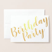 Gold Foil Modern Birthday Party Einladung Foto (Vorderseite mit Umschlag)