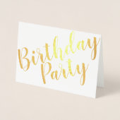 Gold Foil Modern Birthday Party Einladung Foto (Vorderseite)