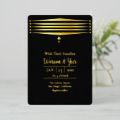Gold Foil Modern Luxury Vector Einladungskarte Folieneinladung (Stehend vorne)