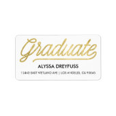 Gold Foil Modern Script Graduate Address Labels Adressaufkleber (Vorne)