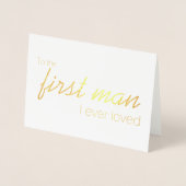 Gold Foil Modern Script Wedding Day Card für Vater Folienkarte (Vorderseite)