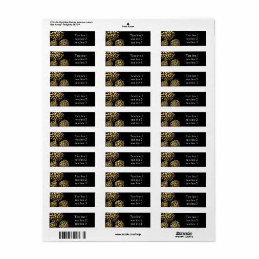 Gold Foil Moderne Blumenstempelmarken (Vorne)