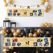 Gold Foil Monogram 10 Multi Foto Graduation Party Banner
