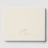 Gold Foil Monogram Beige Wedge Guest Book Gästebuch (Rückseite)