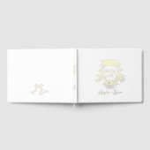 Gold Foil Monogram Black Wedding Guest Book Gästebuch (Voll)