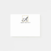 Gold Foil Monogram Moderne Post It Notes Post-it Klebezettel (Vorderseite)