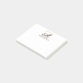 Gold Foil Monogram Moderne Post It Notes Post-it Klebezettel (angewinkelt)