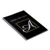 Gold Foil Monogram Notebook für Schule oder Arbeit Notizblock (Rechte Seite)