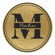 Gold Foil Monogram Scottish MacKay Sticker Siegel