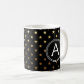Gold Foil Monogram Stars Muster Kaffee oder Tee Cu Kaffeetasse (VorderseiteRechts)